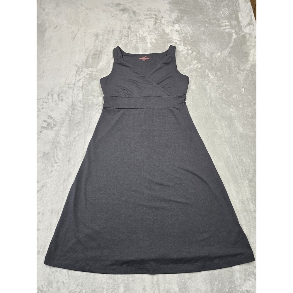 Eddie Bauer Travex Aster Crossover Dress Size M Black Sleeveless O2
